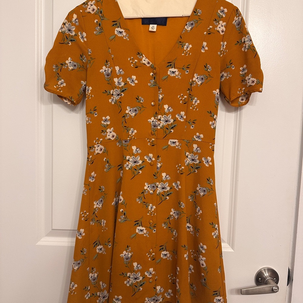 Floral burnt orange dress